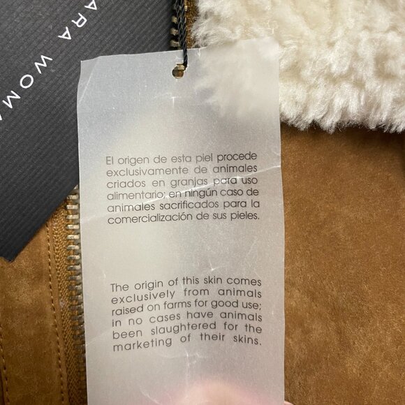 NWT Zara Woman Suede + Faux Shearling Bomber - Picture 7 of 9